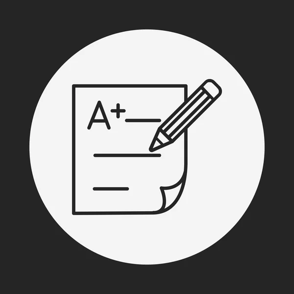 Icono de línea de papel de examen — Vector de stock