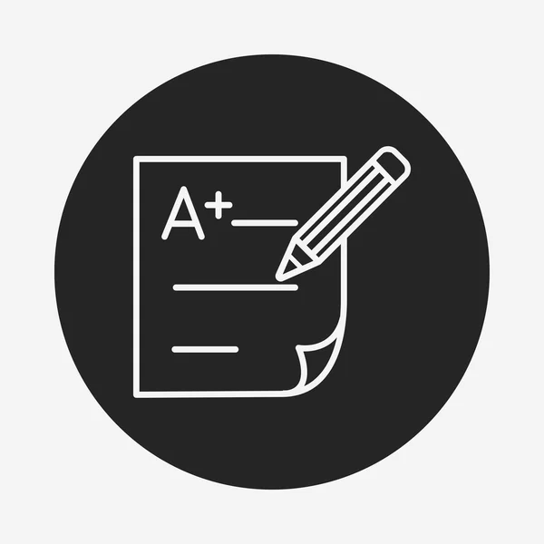 Icono de línea de papel de examen — Vector de stock