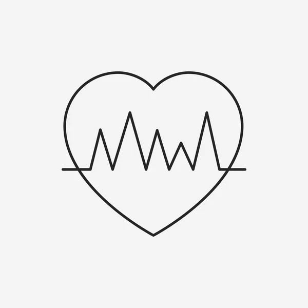 Icono de línea ECG — Vector de stock