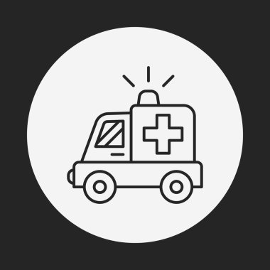 Ambulans çizgisi simgesi