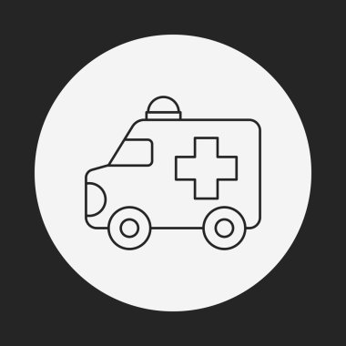 Ambulans çizgisi simgesi