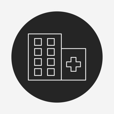 Hastane inşa çizgisi simgesi