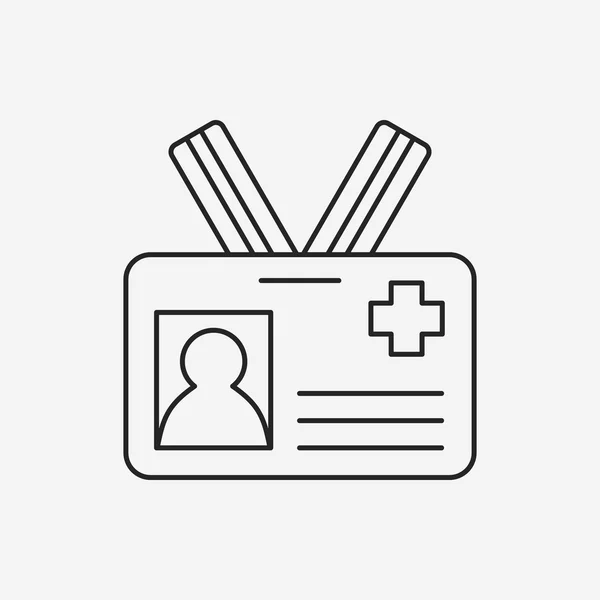 Icono de línea de identificación médica — Vector de stock