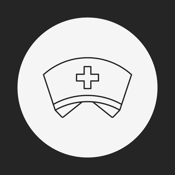 Enfermera sombrero línea icono — Vector de stock