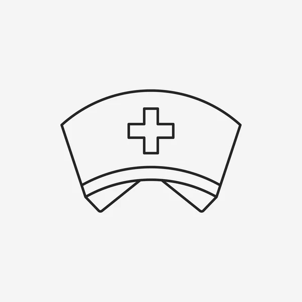 Nurse hat line icon — Stock Vector