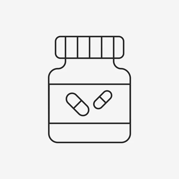 Icône de ligne de bouteille de médicament — Image vectorielle