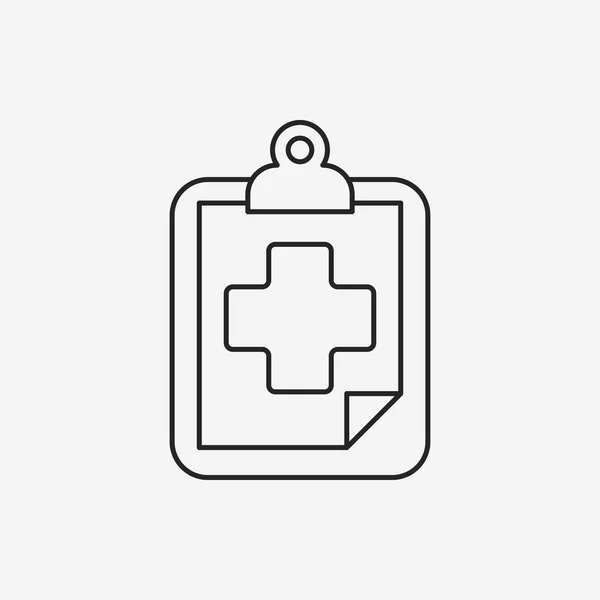 Línea de archivo médico icono — Vector de stock