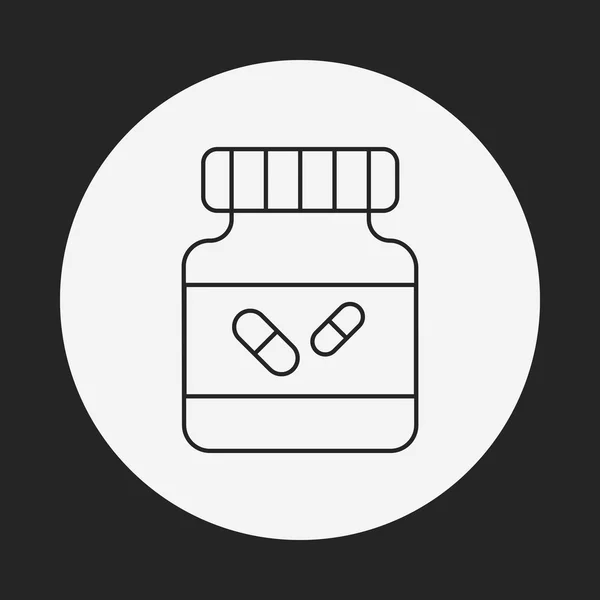 Ikona linii butelki leku — Wektor stockowy