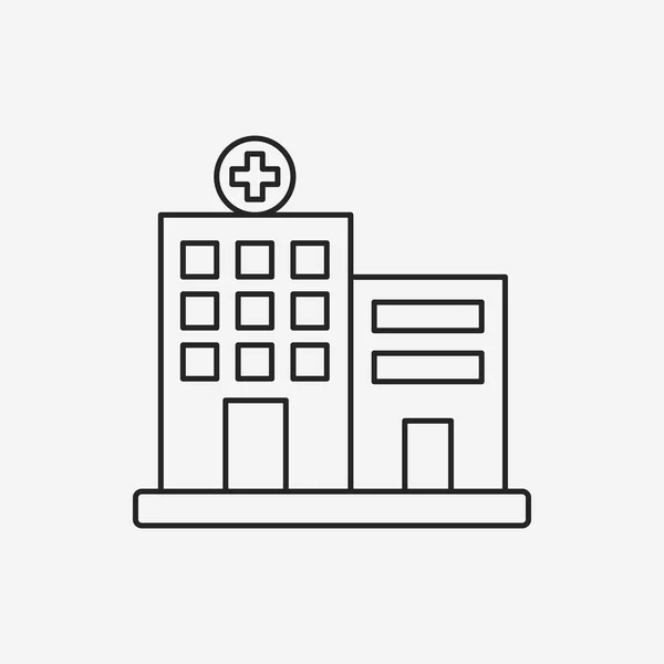 Icono de línea de edificio hospital — Vector de stock