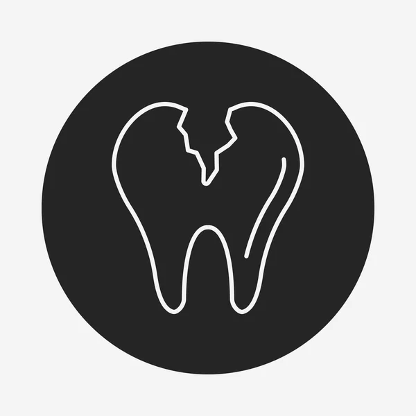 Dentist tooth line icon — Stock Vector