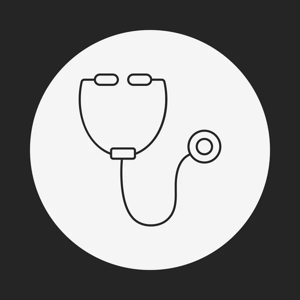 Stethoscope line icon — Stock Vector