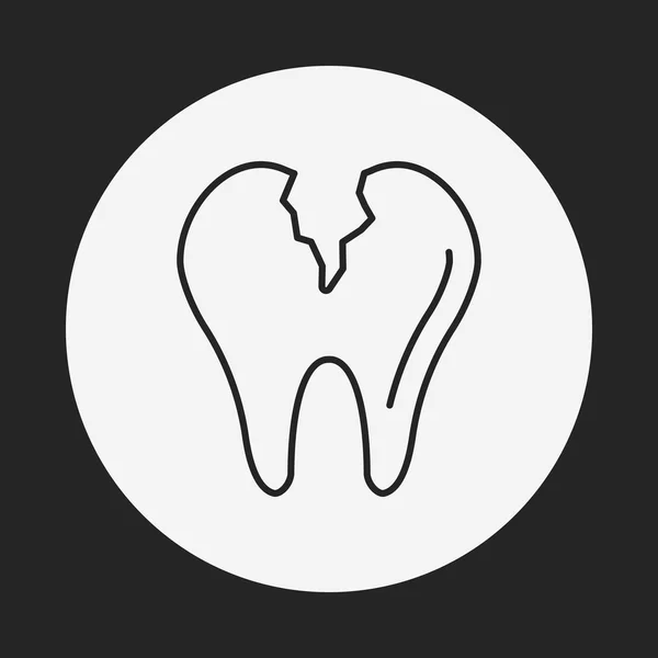 Dentist tooth line icon — Stock Vector