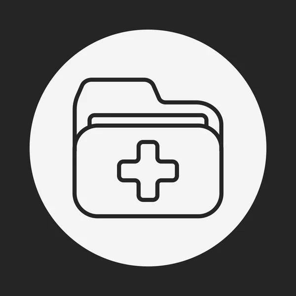 Línea de archivo médico icono — Vector de stock