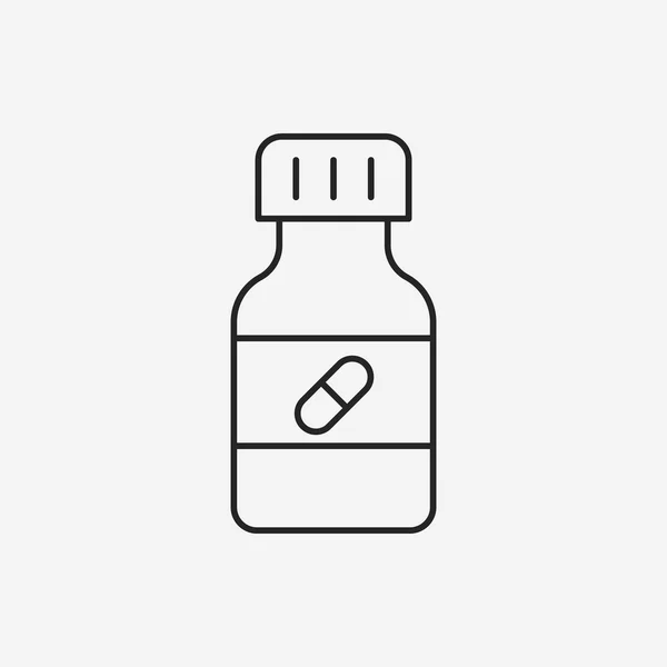 Icône de ligne de bouteille de médicament — Image vectorielle