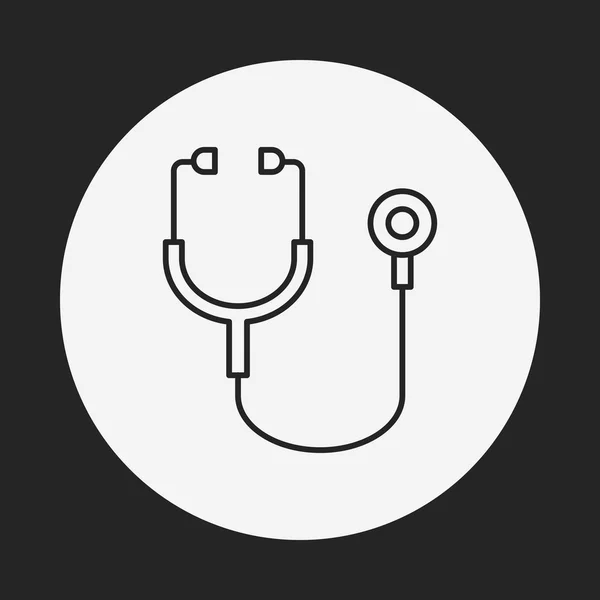 Stethoscope line icon — Stock Vector