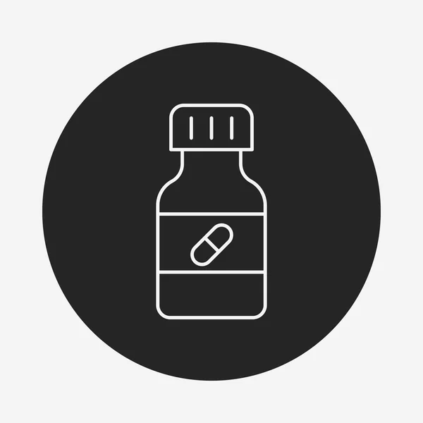 Ikona linii butelki leku — Wektor stockowy