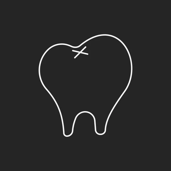 Dentysta ikona linii zęba — Wektor stockowy