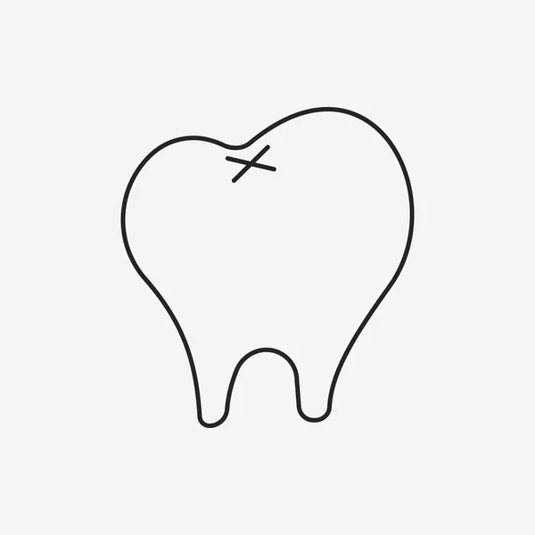 Dentista diente línea icono — Vector de stock