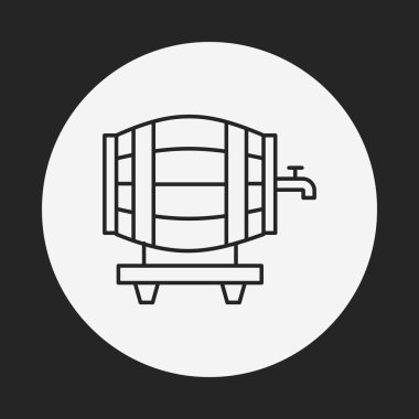 Şarap fıçısı çizgisi simgesi