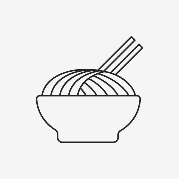 Línea de fideos icono — Vector de stock