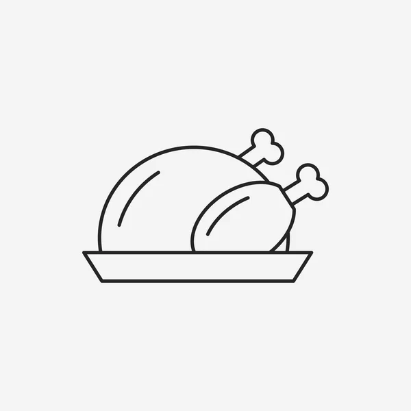 Línea de pollo icono — Vector de stock