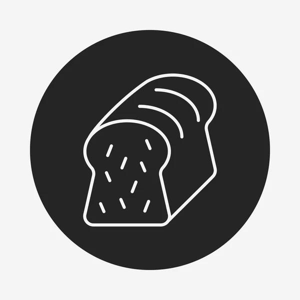 Pan línea de tostadas icono — Vector de stock