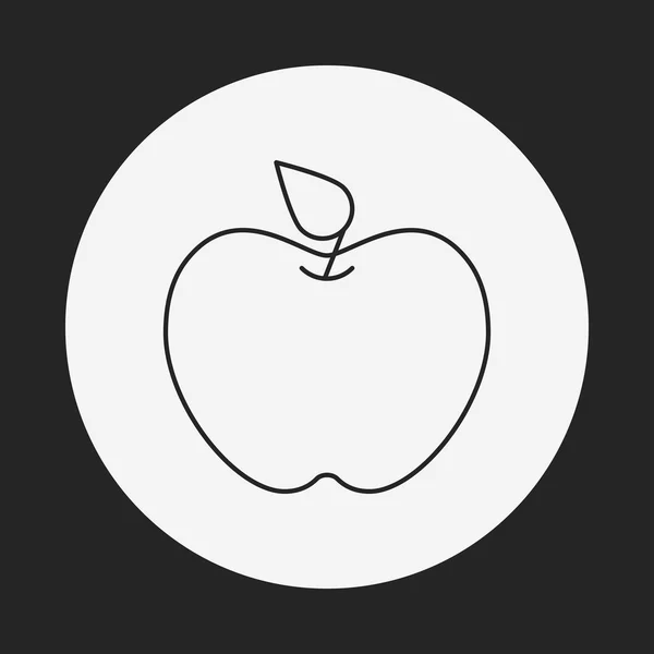 Icono de línea de manzana — Vector de stock