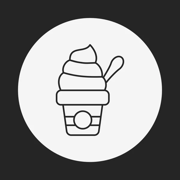 아이스크림 라인 아이콘 — 스톡 벡터