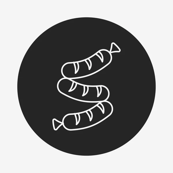 Línea de salchichas salchicha icono — Archivo Imágenes Vectoriales
