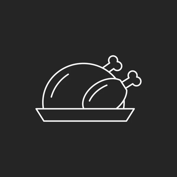 Ligne de poulet icône — Image vectorielle