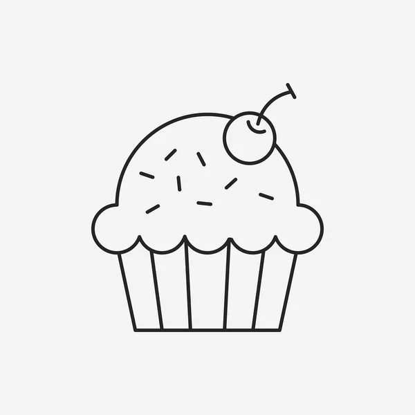 Cupcake linje-ikonen — Stock vektor