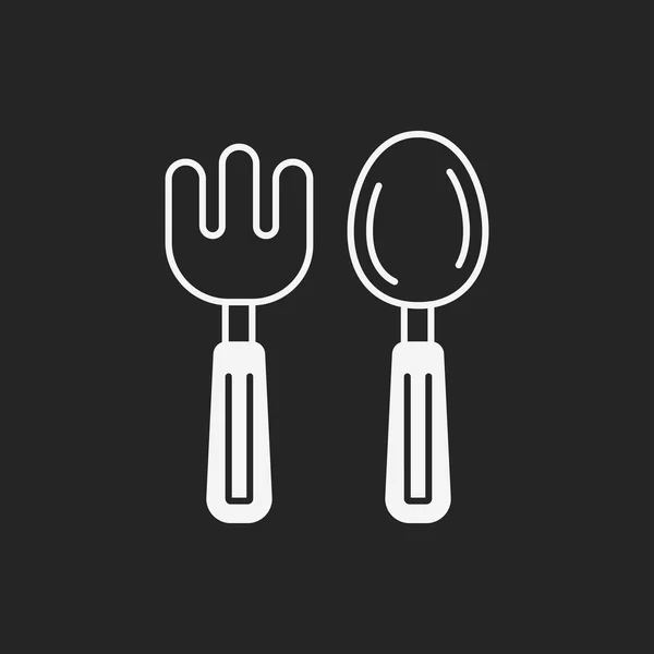 Baby spoon and fork icon — Stock Vector