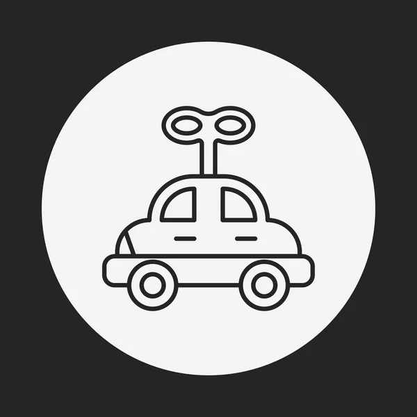 Baby speelgoed auto lijn pictogram — Stockvector