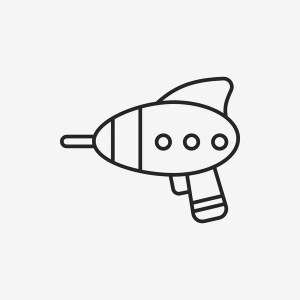 Baby toy gun line icon — Stock Vector