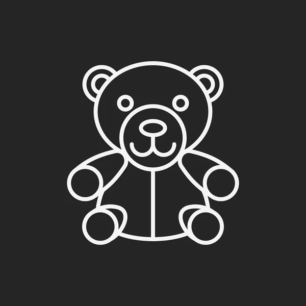 Bear doll line icon — Stock Vector