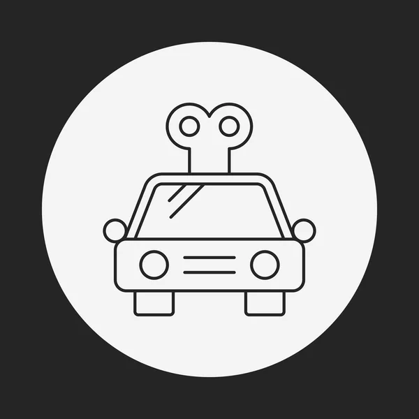 Bebé juguete coche línea icono — Vector de stock