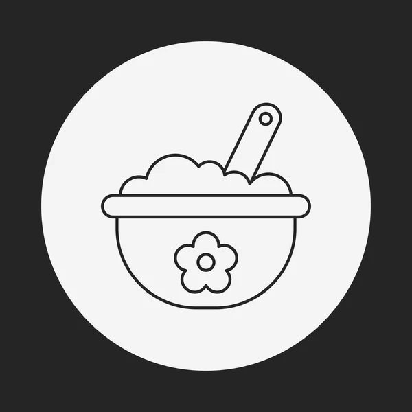 Baby bowl line icon — Stock Vector