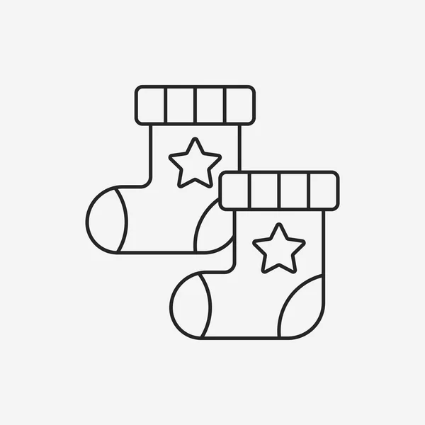 Línea de calcetines bebé icono — Vector de stock