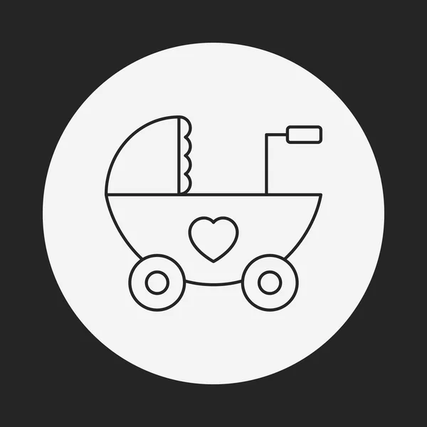 Значок линии детских колясок — стоковый вектор