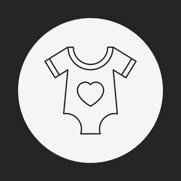 Icône de ligne de vêtements bébé — Image vectorielle