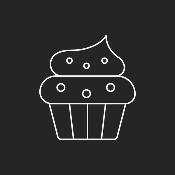 纸杯蛋糕线图标 — 图库矢量图片