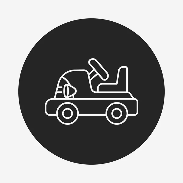 Icône de ligne de voiture jouet bébé — Image vectorielle