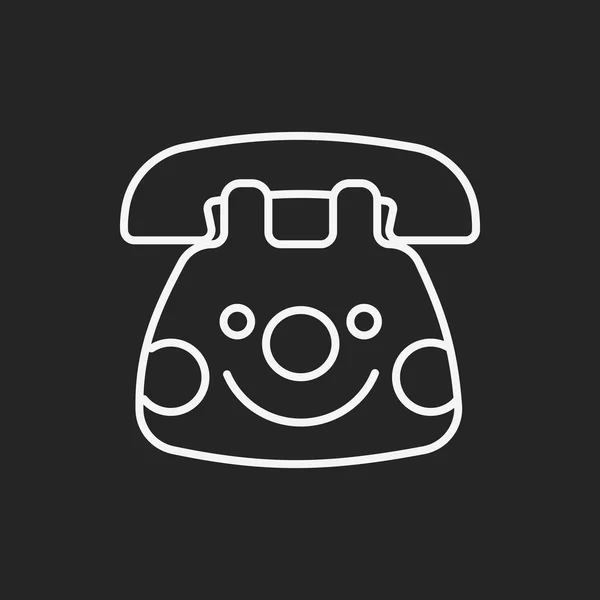 Baby toy phone line icon — Stock Vector