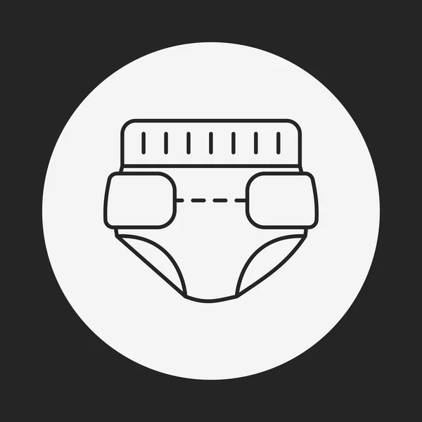 Baby luier lijn pictogram — Stockvector