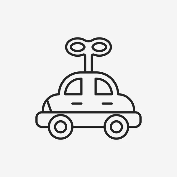 Baby speelgoed auto lijn pictogram — Stockvector