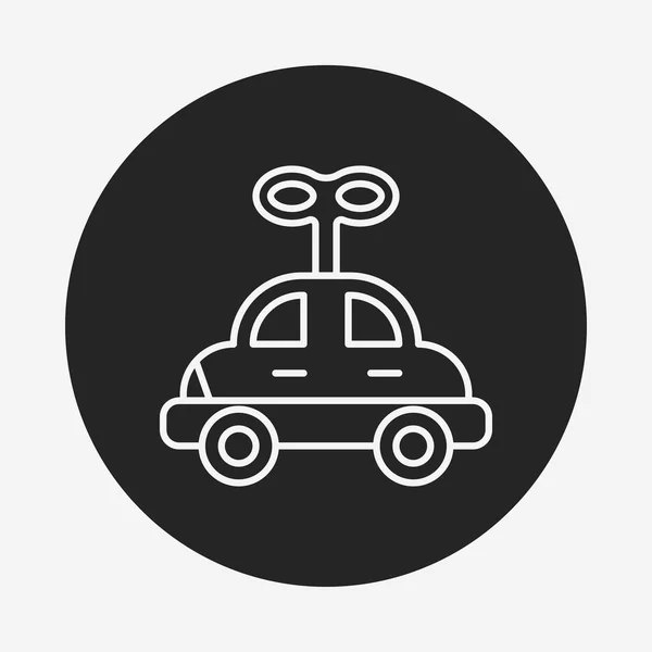 Bebé juguete coche línea icono — Vector de stock