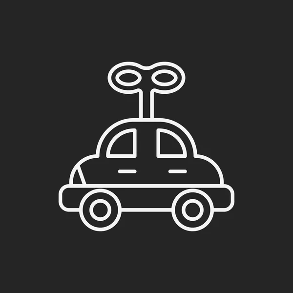 Bebé juguete coche línea icono — Vector de stock