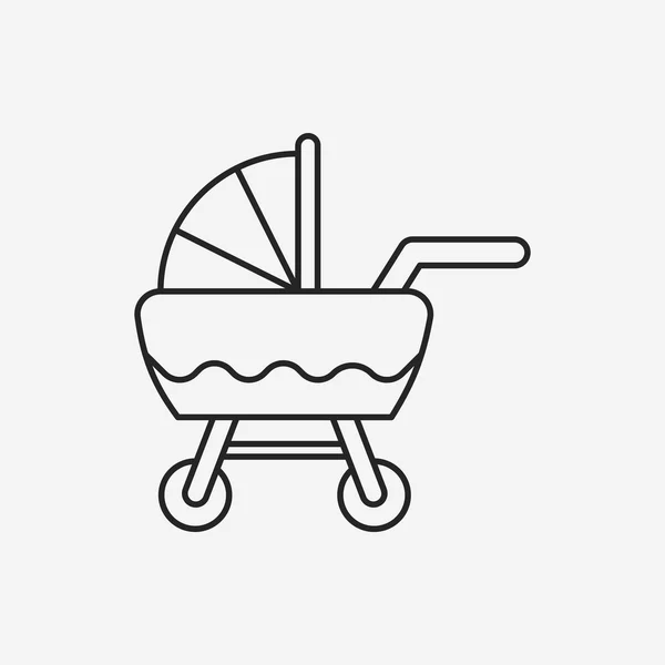 Wózki dziecięce linia ikona — Wektor stockowy