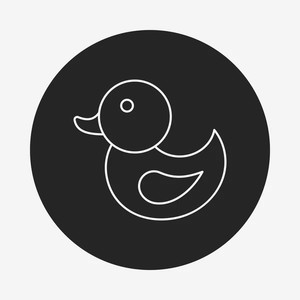 Bebé juguete pato línea icono — Vector de stock