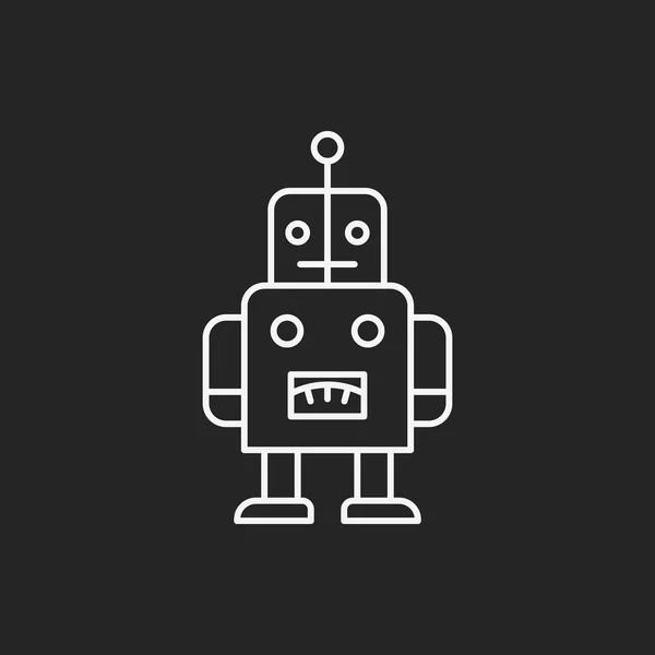 Baby hračka robot řádku ikona — Stockový vektor